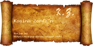 Kosina Zorán névjegykártya